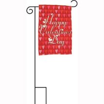 12X18 Happy Valentines Day Mini Hearts Sleeved Garden Stand 12&quot;X18&quot; Flag - $18.88