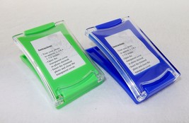 Magnetic Clip Photo Frames ~ Set of 2, Large Plastic, Spring Load, Green or Blue - £6.35 GBP
