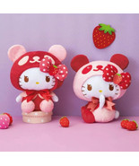 Japan Panda Hello Kitty Strawberry Big Plush (2pc set) - 35cm Valentine&#39;... - $90.29