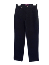 Gloria Vanderbilt Black Denim Jeans sz 8 short Hi Rise Tapered Leg Stret... - $9.83