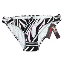 Sofia Vergara Zebra Animal Print Bikini Bottom White Black Pink Cheeky B... - $10.88