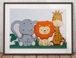 Jungle, animals, canvas, acrylic colors, wall art, home decor - £78.45 GBP+