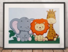 Jungle, animals, canvas, acrylic colors, wall art, home decor - $100.00+