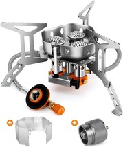Odoland 3500W/6800W Windproof Camp Stove Camping Gas Stove With Windscreen, Fuel - £36.97 GBP
