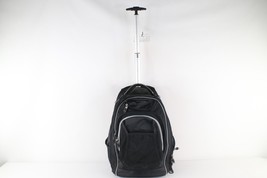 Samsonite Distressed Spell Out Hard Back Handled Rolling Backpack Carry On Black - £78.25 GBP