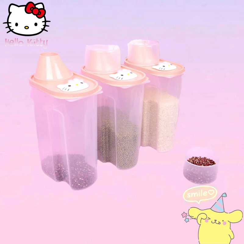 Hello Kitty Sealed Jar with Lid Kawaii Sanrio Anime Transparent High Capacity - £8.06 GBP+