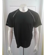 Second Skin Black Polyester Men&#39;s Short Sleeve Fitness Workout Shirt Siz... - $9.89