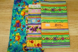Sewing Cotton Quilting Fabric Lot Rainbow Critters Frogs Insects Fruit G... - $235.24 MXN
