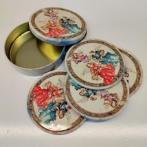 Vintage Angel Coasters Cork Back in Tin Set of 4 1996 Pictura Cottagecore  - £9.59 GBP