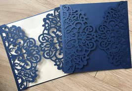 50pcs Cream invitation card,Wedding Shower Invite,laser cut Wedding Invi... - $50.80