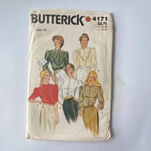 Butterick 4171 Sewing Pattern 1980s Size 10 Bust 32.5 Vintage Misses Shi... - $9.87