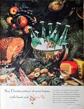 Seven up 7 up Christmas Ham Buffet Holiday Tree Drinks-1961 Vintage Prin... - $13.16 CAD