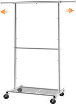 Standard Clothing Garment Rack, Rolling Clothes Organizer with Wheels an... - $58.04