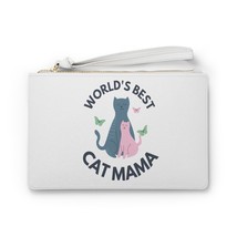 worlds best cat mama animal lovers gift Clutch Bag - £22.91 GBP