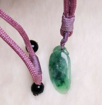 Natural jade Gourd Pendant Jadeite lucky happiness gourd FuGua Pendant Necklace - £37.38 GBP