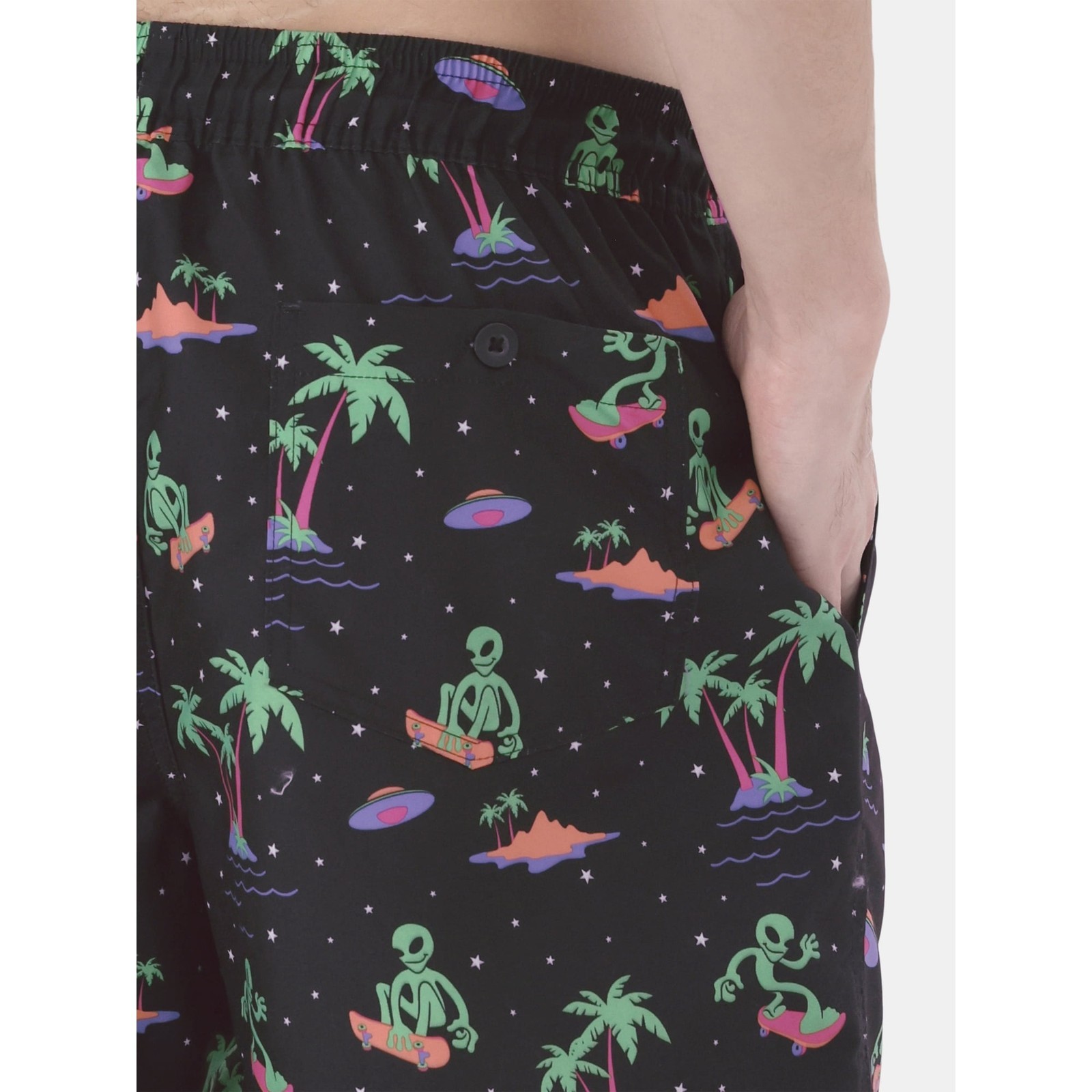 No Boundaries Men's Elastic Waist Swim Trunks 6" Inseam Black  2XL (44-46 Item image 3
