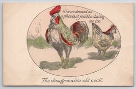 Humanized Angry Old Cock Rooster Hen If I Were Dressed As Pheasant Postcard U29 - $19.95