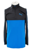 Puma Youth Boy&#39;s XL Blue Black 1/4 Zip Top Athletic Shirt Mock Neck - $31.67