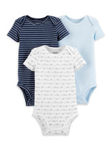 Child of Mine Baby Boy Basic Short Sleeve Bodysuits 3-Pack Size Preemie - £20.09 GBP