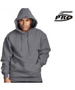 Pro 5 Men&#39;s Fleece Pull Over Hoodie Sweater Heavy Weight Dark Grey - £34.24 GBP+