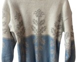 $$ Tarrazia Fair Isle Sweater Womens Size M Blue White Gray Snowflake He... - £10.45 GBP