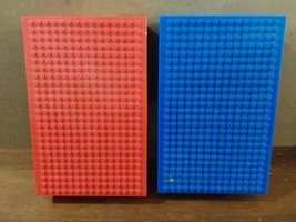 Building Bricks Connectible Travel Boxes with Base Lid Red Blue Compartm... - $18.50