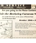 1954 Berkeley Caravan Autoshow Expo Earls Court Advertisement Automobili... - $19.99
