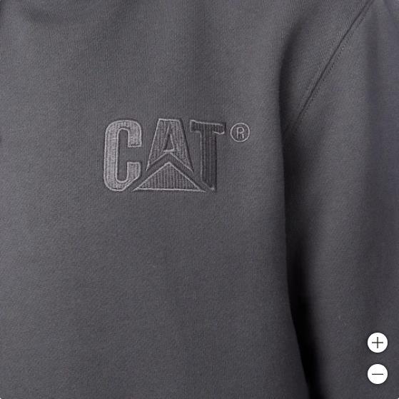 Caterpillar Mens Hoodie Gray Grey Kangaroo Pocket Heavyweight Long Sleeve Item image 5