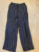 Vtg Y2k Low Rise Wide Leg Striped Black White Pants Rampage Boho Beach Sz M - £17.30 GBP