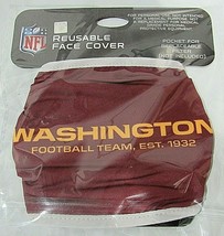 NFL Washington Football Team Reusable Face Cover with Pocket For Filter ... - £11.71 GBP