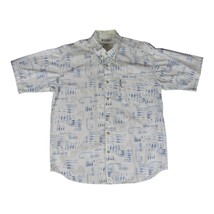 Columbia Mens Shirt Beige Fish Hooks Jigs Short Sleeve Button Down Collar L - £6.12 GBP