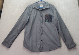 On The Byas Shirt Mens Large Gray Cotton Long Sleeve Pocket Collared Button Down - £17.39 GBP