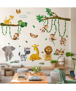 Safari animal wallpaper,Wallpaper girl-boy room,Cute safari decor,Jungle... - £12.47 GBP