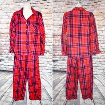 Victorias Secret Small Pajama Set Sleep Dreamer Cotton Flannel Long Sleeve Plaid - £41.75 GBP