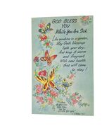 Postcard God Bless You While You Are Sick Religious Butterflies Flowers ... - €4,21 EUR