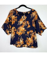 Caramela High Low Floral Blouse Top Shirt Size Small S Womens - £5.51 GBP