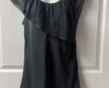 Banana Republic Sleeveless Silk Top Womens Size Petite M  Black Ruffle B... - $16.71