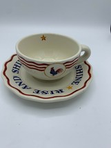 American Rooster Rise And Shine Cup &amp; Saucer Dept 56 (A12) - £15.80 GBP