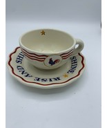 AMERICAN ROOSTER RISE AND SHINE CUP &amp; SAUCER DEPT 56 (A12) - £15.80 GBP