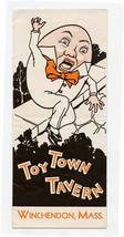 Toy Town Tavern Brochure Winchendon Massachusetts Humpty Dumpty Falling  - £45.89 GBP