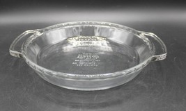 Anchor Hocking #1075 9&quot; Clear Glass Deep Pie Plate 1Qt Fluted Edge Handl... - $11.87