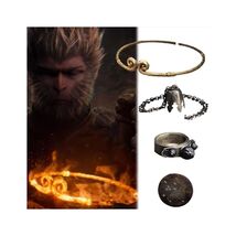 Generic Black Myth Collector's Edition 4pcs Set Headband Necklace Ring Badge - $22.40 CAD