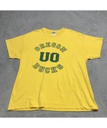 Oregon Ducks Shirt Men X-Large Yellow Logo Gildan Ultra Cotton Short Sle... - $409.03 MXN
