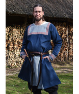 Title: Viking Canvas Tunic – Blue, Embroidered Knotwork, Pockets, Gussets - €85,23 EUR