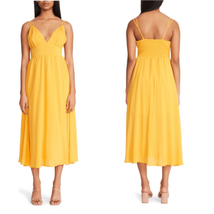 BB DAKOTA BY STEVE MADDEN Challi Midi Dress, Summer, Yellow, Medium (6-8... - $55.17
