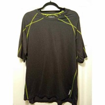 Reebok Men&#39;s Play Dry Grey w/Green Trim Shirt XL - £6.52 GBP