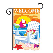 Seaside - Applique Decorative Garden Flag - G156037-P2 - $19.97