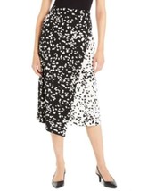 MSRP $80 Alfani Printed Faux-Wrap Midi Skirt Black Size 16 - £12.06 GBP