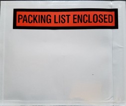1000- 4.5 x 5.5 Packing List Enclosed Envelope 4 1/2 x 5 1/2&quot; Invoice Slip Pouch - £26.37 GBP