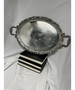 ANTIQUE BARKER ELLIS UK SILVER PLATE SERVING PLATTER TRAY Handled Grape ... - $382.74 CAD